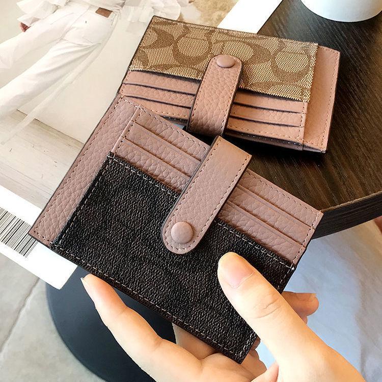 Compact High-End Women's Card Holder: Ultra-Thin Anti-Demagnetization Wallet with Buckle for Students and Driver's License