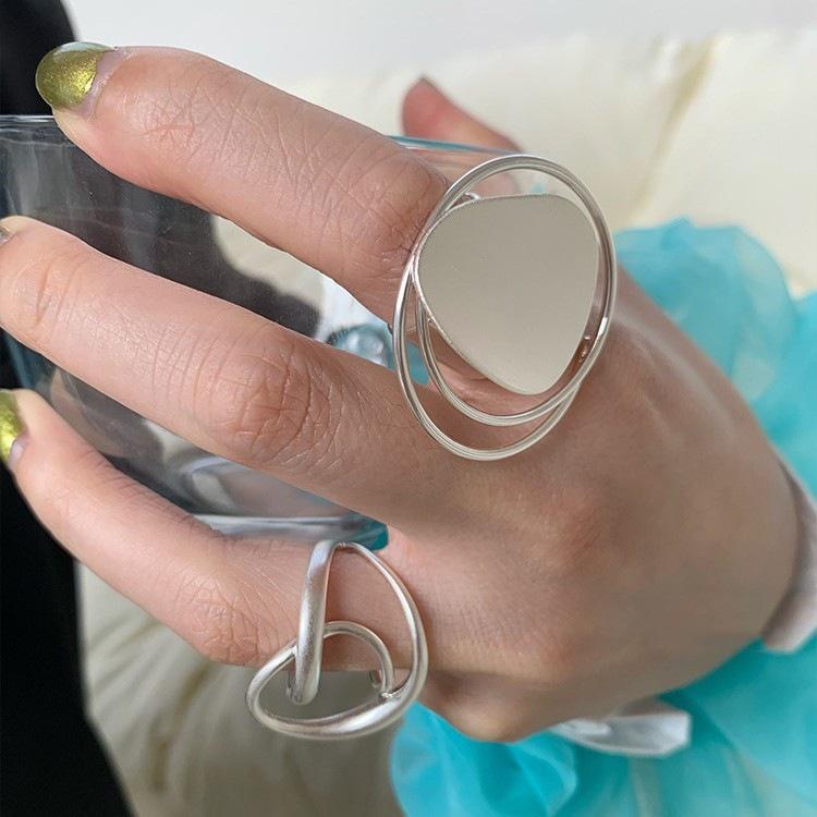 Geometric Bold Hip Hop Ring for Women – Trendy European & American Style, Open Creative Index Finger Design