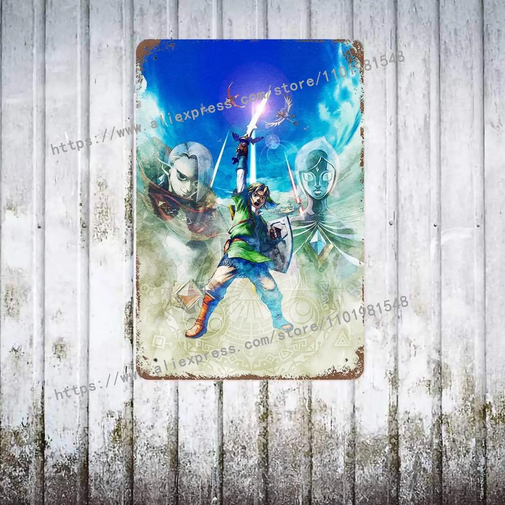 Zelda Story of The Hero Time Decor Poster Vintage Tin Metal Sign Decorative Plaque for Pub Bar Man Cave Club Wall Decoration