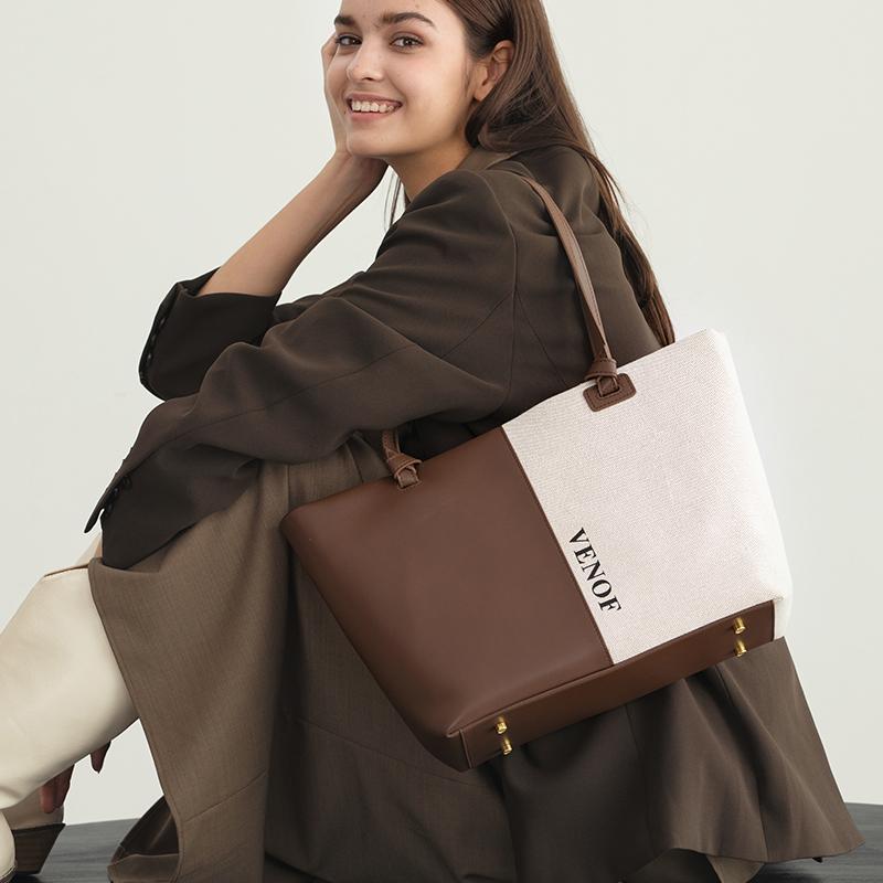 VENOF 2022 große Kapazität frauen Schulter Tasche Weibliche Hohe Qualität Weiche Leder Pendler Handtasche Top Grade Unterarm Shopper Taschen