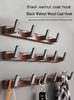 No-Drill Back-of-Door Black Walnut Wood Clothes Hanger Hook