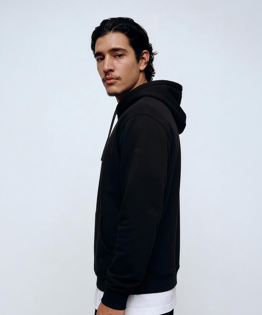 Men'S Basic Hoodie Sweatshirt_Black [Spri_0003]