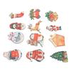 36pcs Xmas Hanging Ornaments Cute Wooden Snowman Elk Xmas Bell Hanging Decorations for Living Room
