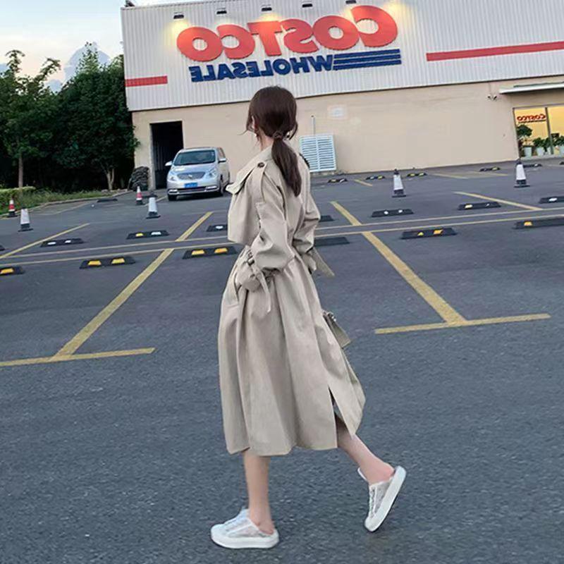 

Женский тренч средней длины в корейском стиле 2025 года для весны и осени 2XL (suggested for 135-145 jin)