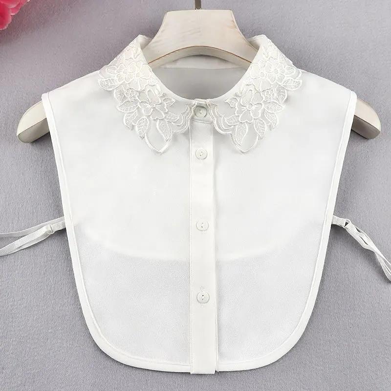 Women Solid White Fake Collar Hollow Shirt False Collar Ladies Female Detachable Collar Sweater Dress Decororation