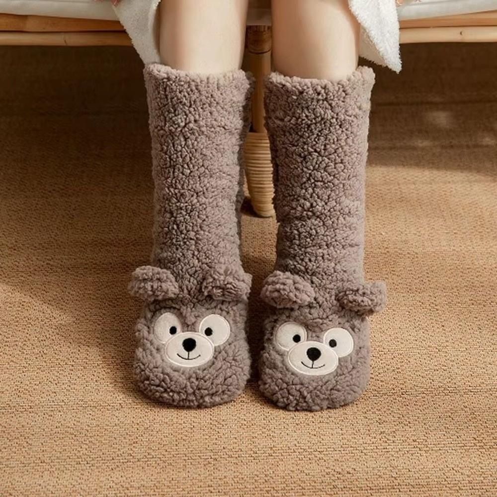 Coral Fleece Snow Socks Soft Leg Covers Warm Sleeping Socks  Christmas Gift