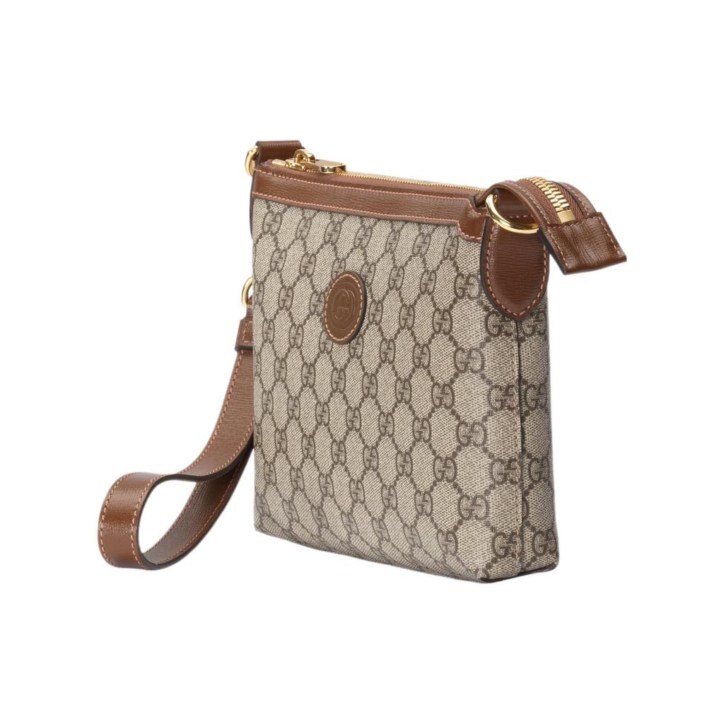 Gucci GG Supreme Detachable Adjustable Shoulder Strap Zipper Closure Messenger Bag Crossbody Bag Canvas With Leather Shoulder Bag 760021-92THG-8563