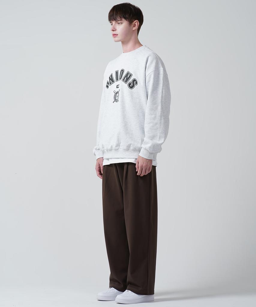 GAKKAI UNIONS Single-Pleat Wide Sweatpants Brown