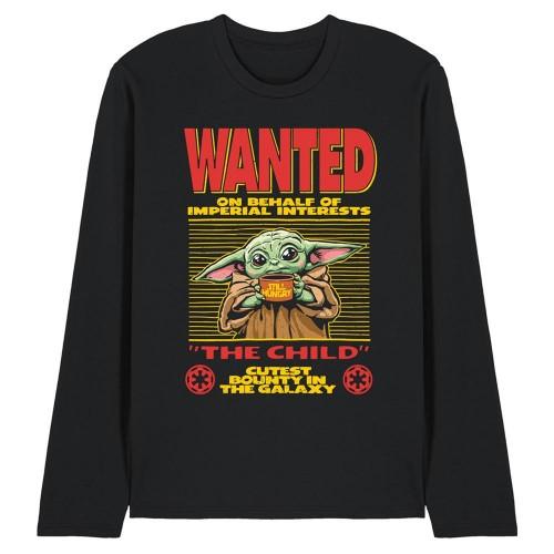 Star Wars The Mandalorian Unisex Adult Cutest Bounty Wanted Grogu Long-Sleeved T-Shirt
