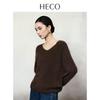 HECO Women's V-Neck Wool & Cashmere Sweater