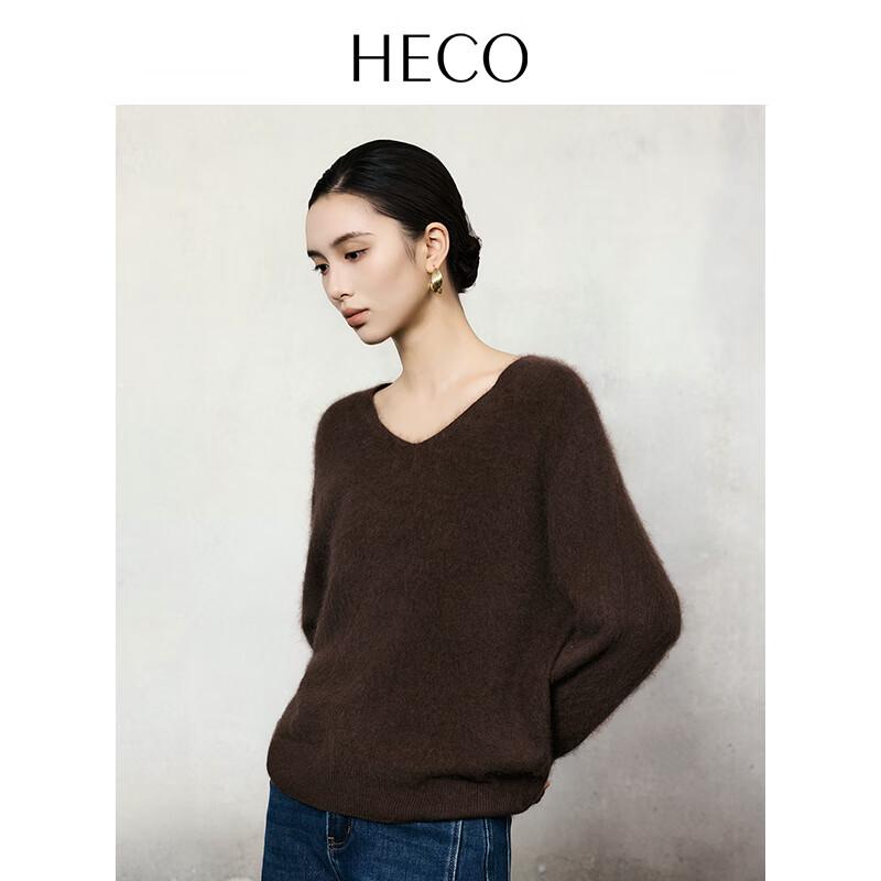 HECO Women's V-Neck Wool & Cashmere Sweater