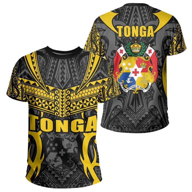 T-shirt da uomo con grafica della bandiera di Tonga, T-shirt oversize stampate in 3D per uomo donna, Top alla moda a maniche corte, Sportswear Streetwear