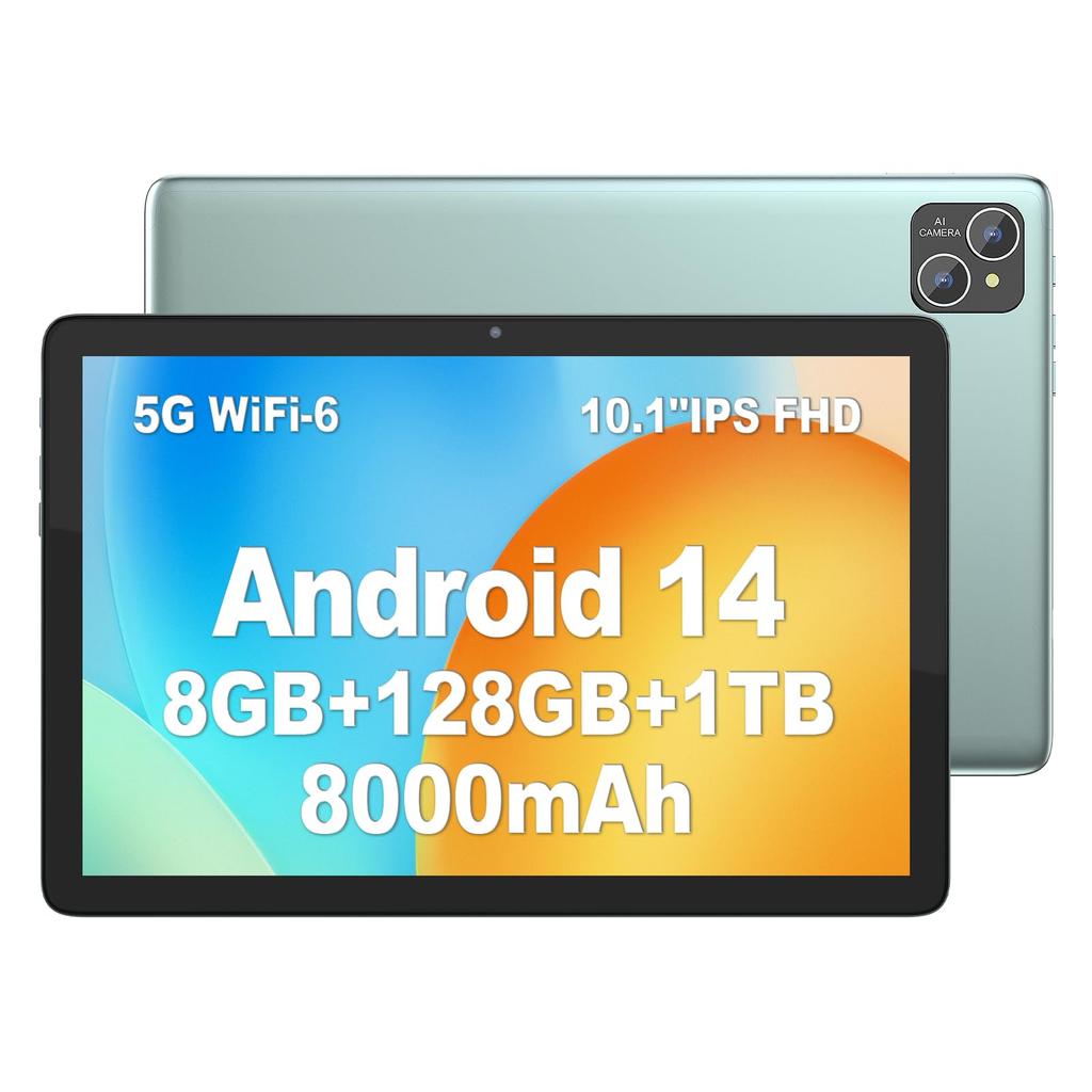 PUTTECH Android 14 New TF 8000mAh 5G Dual GMS Android Tablet Bluetooth 1280 x 800 FHD IPS Display 10-inch Tablet, Arrival, 10-inch Wi-Fi Model,