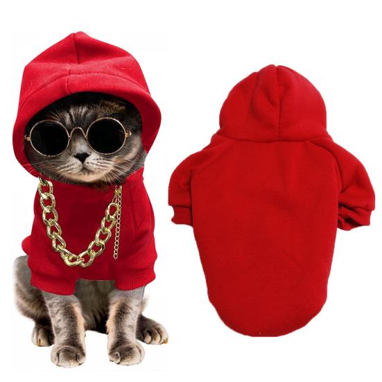 Dog Hoodie Pet Clothes Soft Fabric Easy On/Off Hooded Puppy Small Medium Dogs Cats Sweatshirt Pet Cold Weather Attire