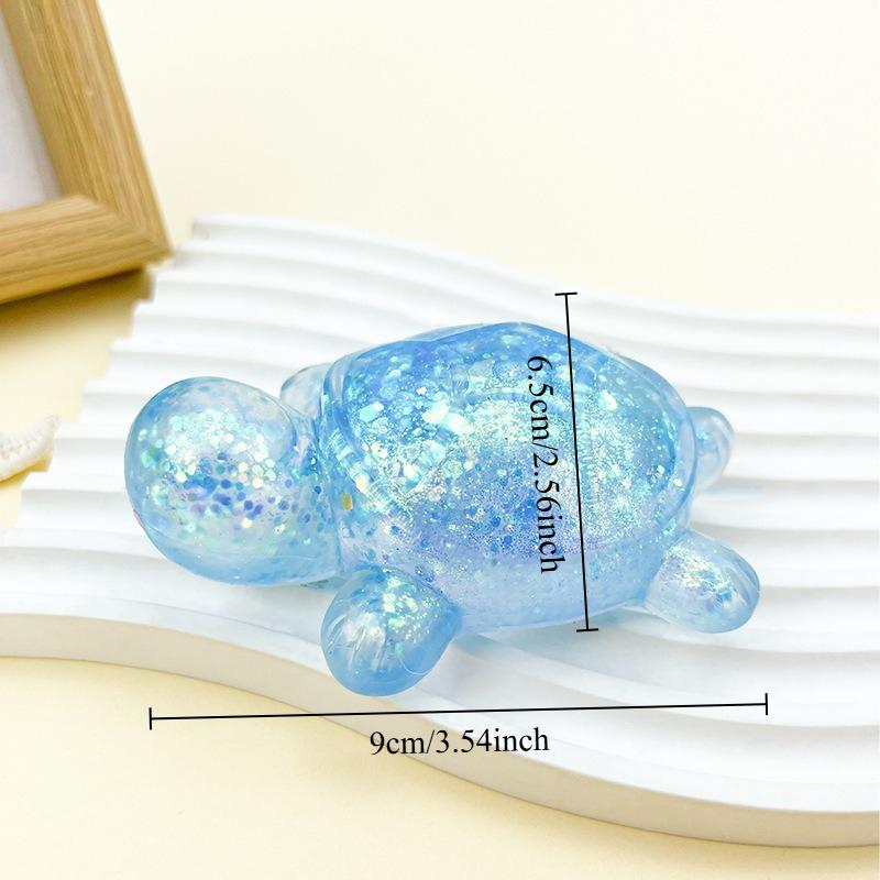 Squishy Turtle Fidget Toy Small Glitter Turtle Squeeze Toy Cute Animal Anti Stress Fidget Splat Decompressions Vent Squeeze Toy