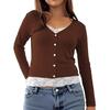 Women Tops V Neck Long Sleeve Lace Splicing Fake Two-Piece Design Blouse Slim Fit Casual Tops Work Party Date Daily Wear