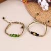 Handcrafted Ethnic Style Bracelet Colorful String Woven Bracelet Six-Syllable True Word Buckle Bead Finished Jewelry Gift