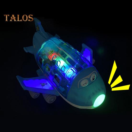 Elektryczny samolot zabawka z muzyką, światłem, obrót o 360 stopni, inteligentne unikanie przeszkód, dzieci, zabawka kaskaderska, prezent dla małych chłopców i dziewcząt