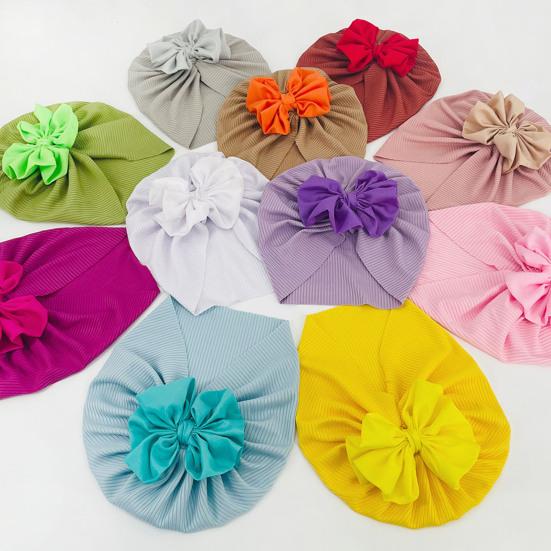Baby Turban Threaded Bowknot Comfortable To Wear Soft-touching Summer Infant Lovely Kids Beanie Headwear Hat Birthday Gift
