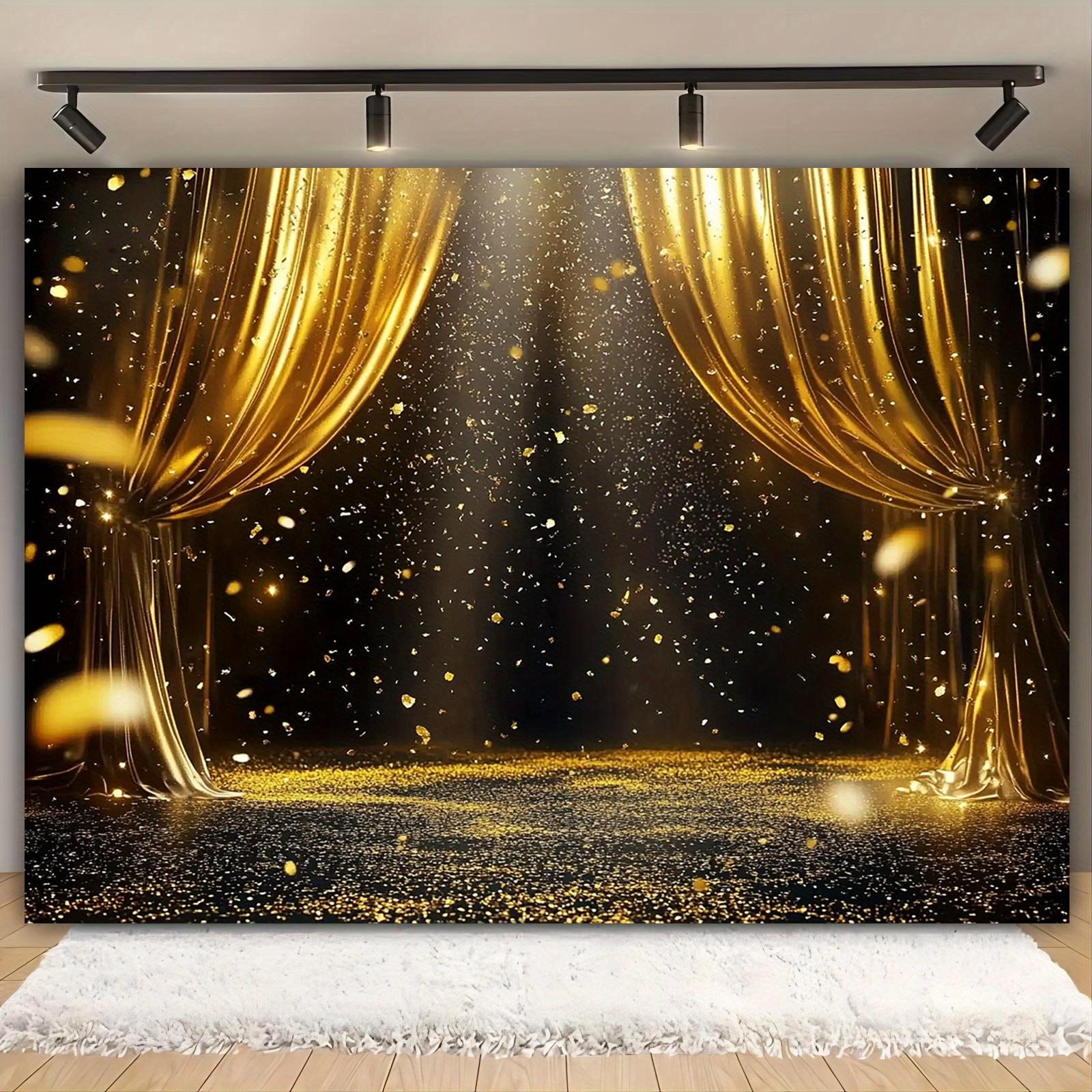 1 piece elegant black gold glitter background banner elegant black gold glitter perfect for home decor 100x150cm