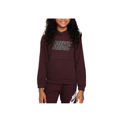 Hoodie Logo Letter Long Sleeve Kids Tops Deep-Red HF4226-652