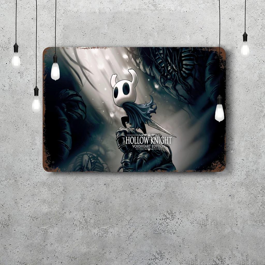 Hollow Knight Decor Poster Vintage Tin Sign Metal Sign Decorative Plaque for Pub Bar Man Cave Club Wall Decoration