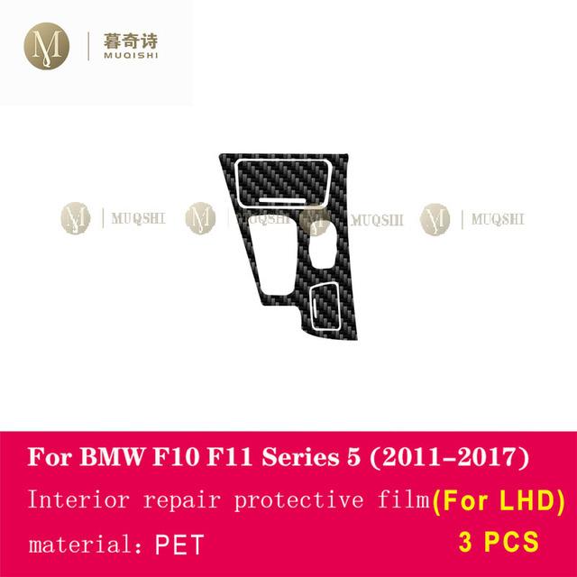 Für BMW F07 F10 F11 Serie 5 2011-2017 Auto-Innenraum-Kohlefaserfolie 5D PET Mittelkonsole Anti-Kratz-Widerstandsfolie Zubehör