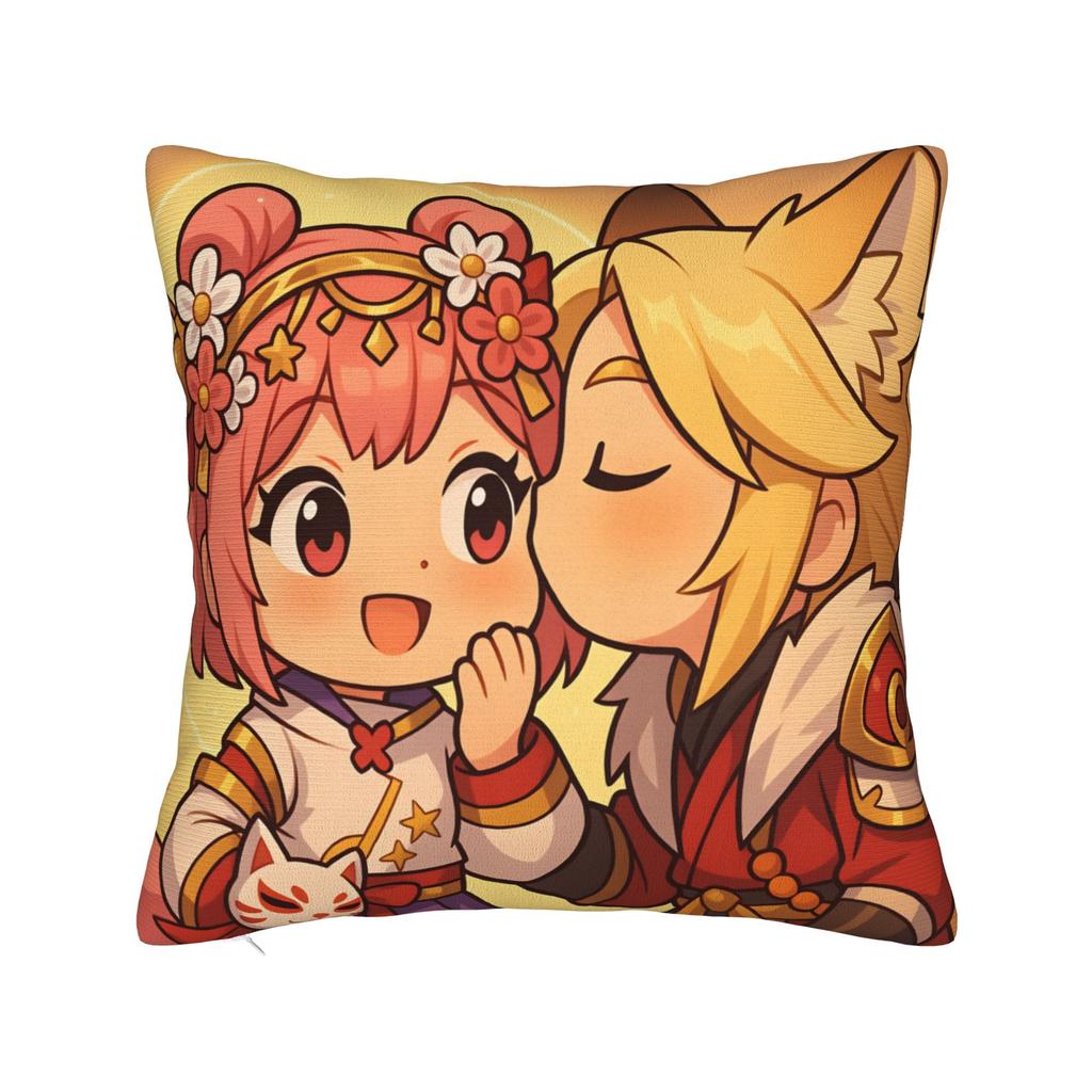 Pillow Case Kawaii Gaming T-Trickcals Print Pillow Cover For Chair Sofa Home Decor Vintage Pillowcases