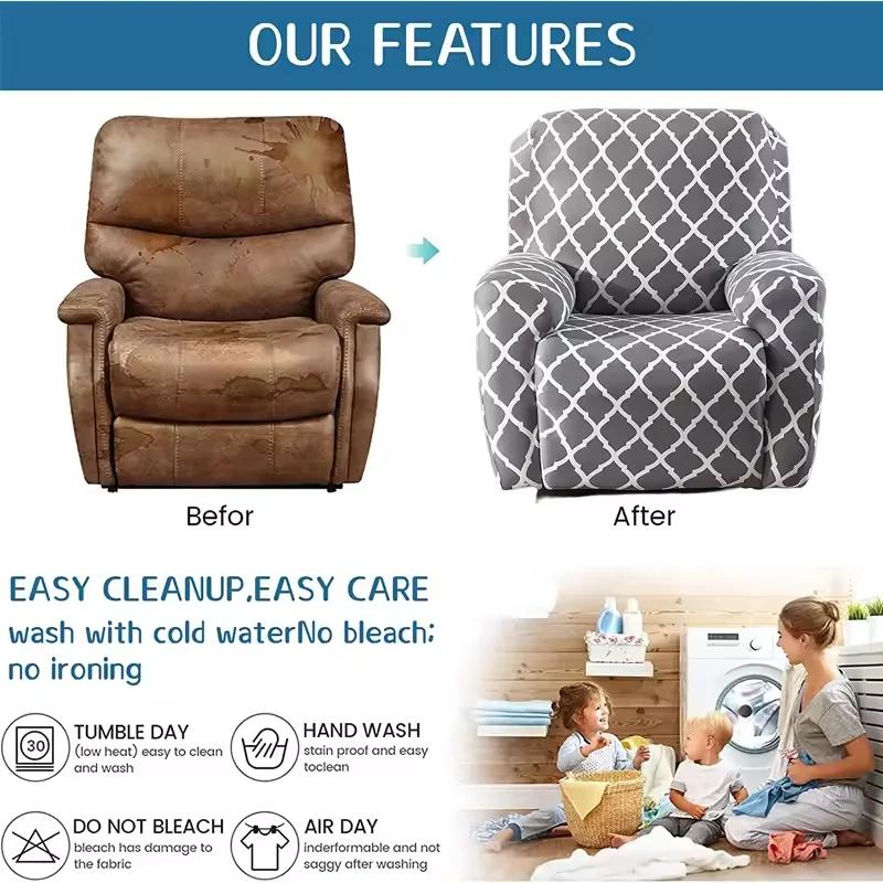 Elastic Single Sofa Cover Stretch Chair Cover for Recliner Chair Slipcover for Living Room Recliner Protector with Protector