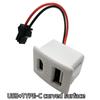 Dual Port USB C Charging Power Socket Double Layer Female Base Fast Charging with USB Reading Lamp for Travel Use