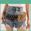 Rivet Faux Leather Belt With Alloy No Buckle Closure For Edgy Street Style And Night Out