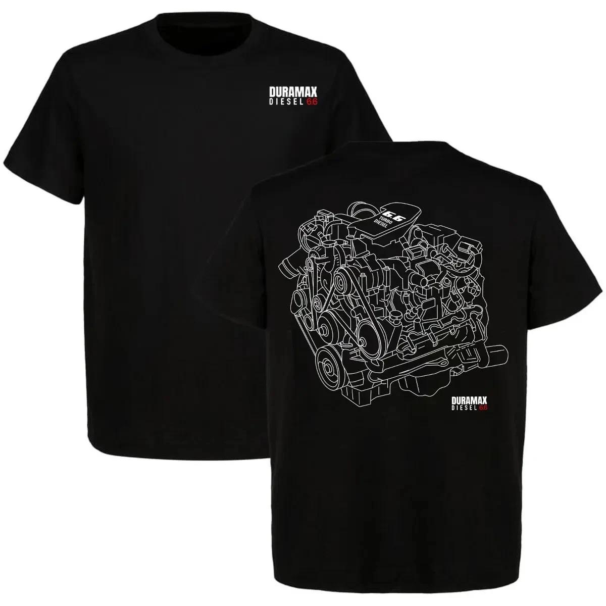 Duramax 6.6 Diesel Engine Blueprint Graphic T-Shirt Truck Tee S