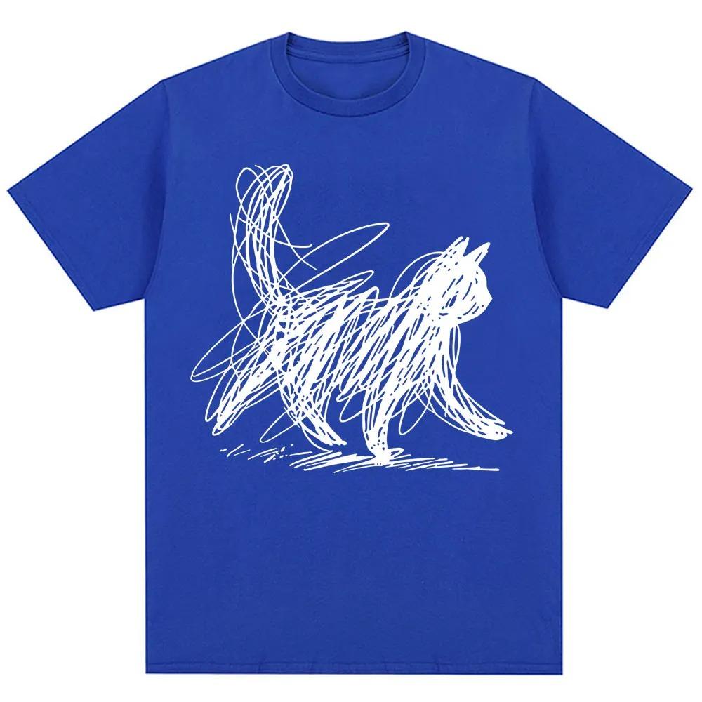 Funny Graffiti Cat Japanese Style Graphic TShirt Unisex Harajuku Trendy Oversized 100 Cotton Casual Short Sleeve Streetwear