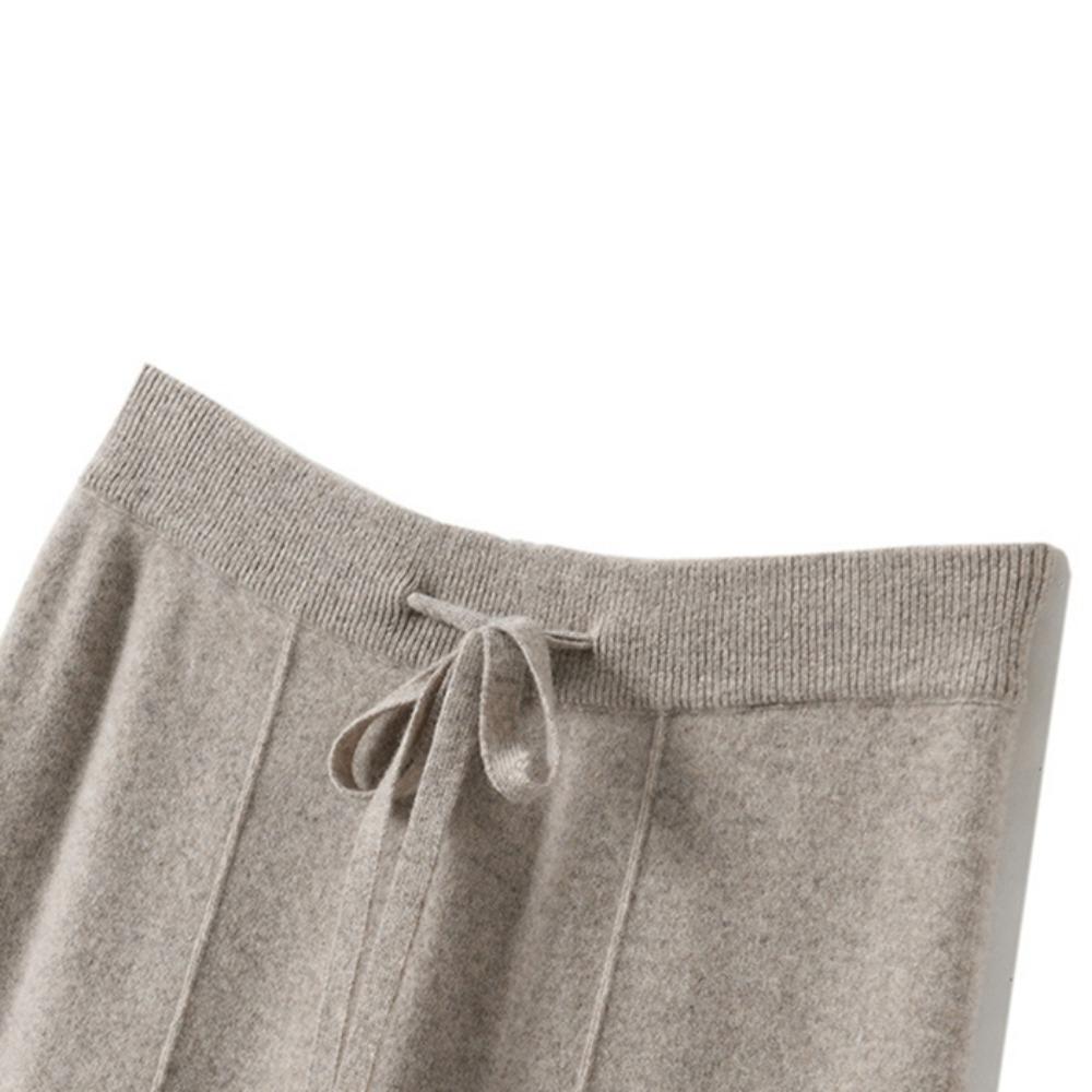 Autumn and Winter Women's High Waisted Warm Knitted Straight Leg Pants Solid Color Hanging Loose Wide Leg Pants