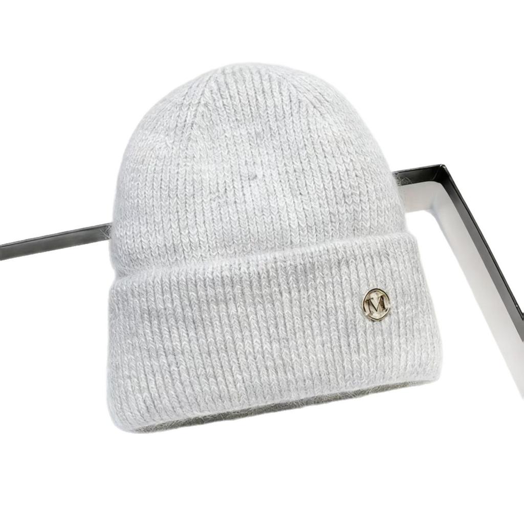 Nuovo cappello lavorato a maglia, viso piccolo in autunno e inverno, paraorecchie, cappello a pullover, caldo, a coste e ispessito, versatile cappello in lana per circonferenza cranica ampia