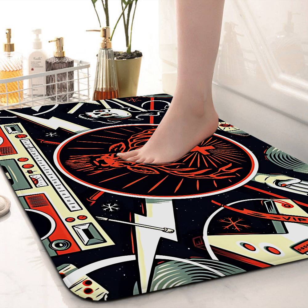 Jagermeisters logo Bathroom Mat INS Style Soft Bedroom Floor House Laundry Room Mat Anti-skid Welcome Doormat