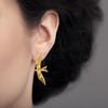 Stainless Steel Ear Studs Gold Plated Stereoscopic Bird Shaped Earrings Jewelry Comfortable Metal Earwear Accessories