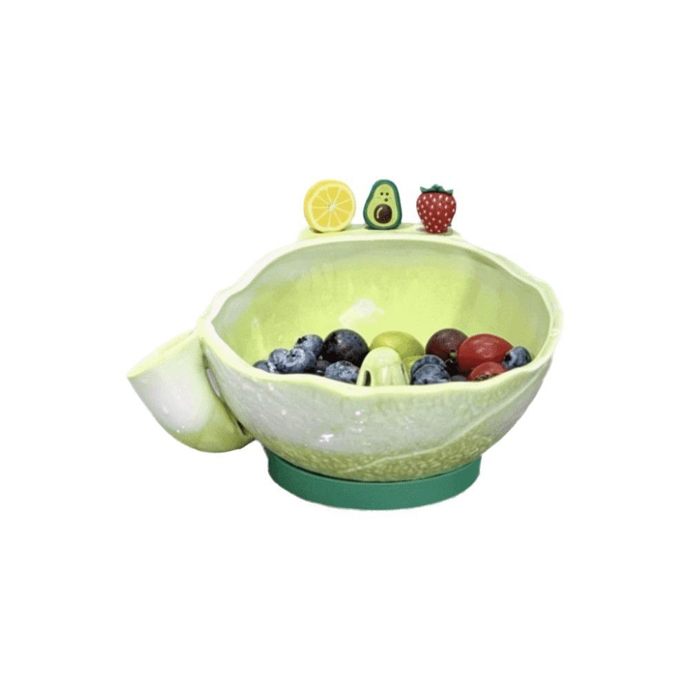 360 Degree Rotating Berry Washing Bowl Large Capacity Ceramic Berry Swirl Basket Home Kitchen