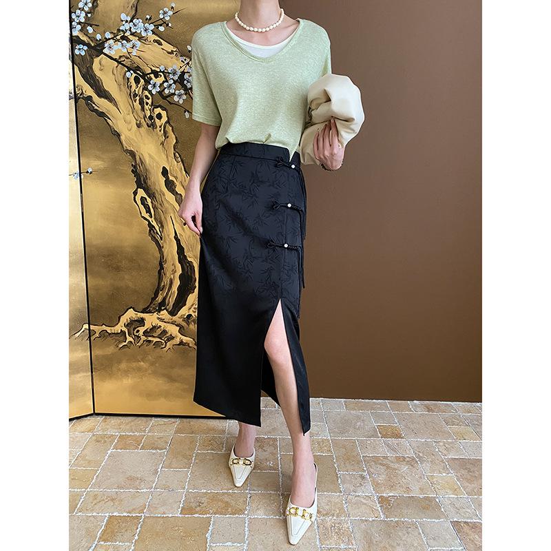 Sinan Casual Blogger Style Round Neck Two-Piece Knit T-Shirt (Short-Sleeved) - SN5531