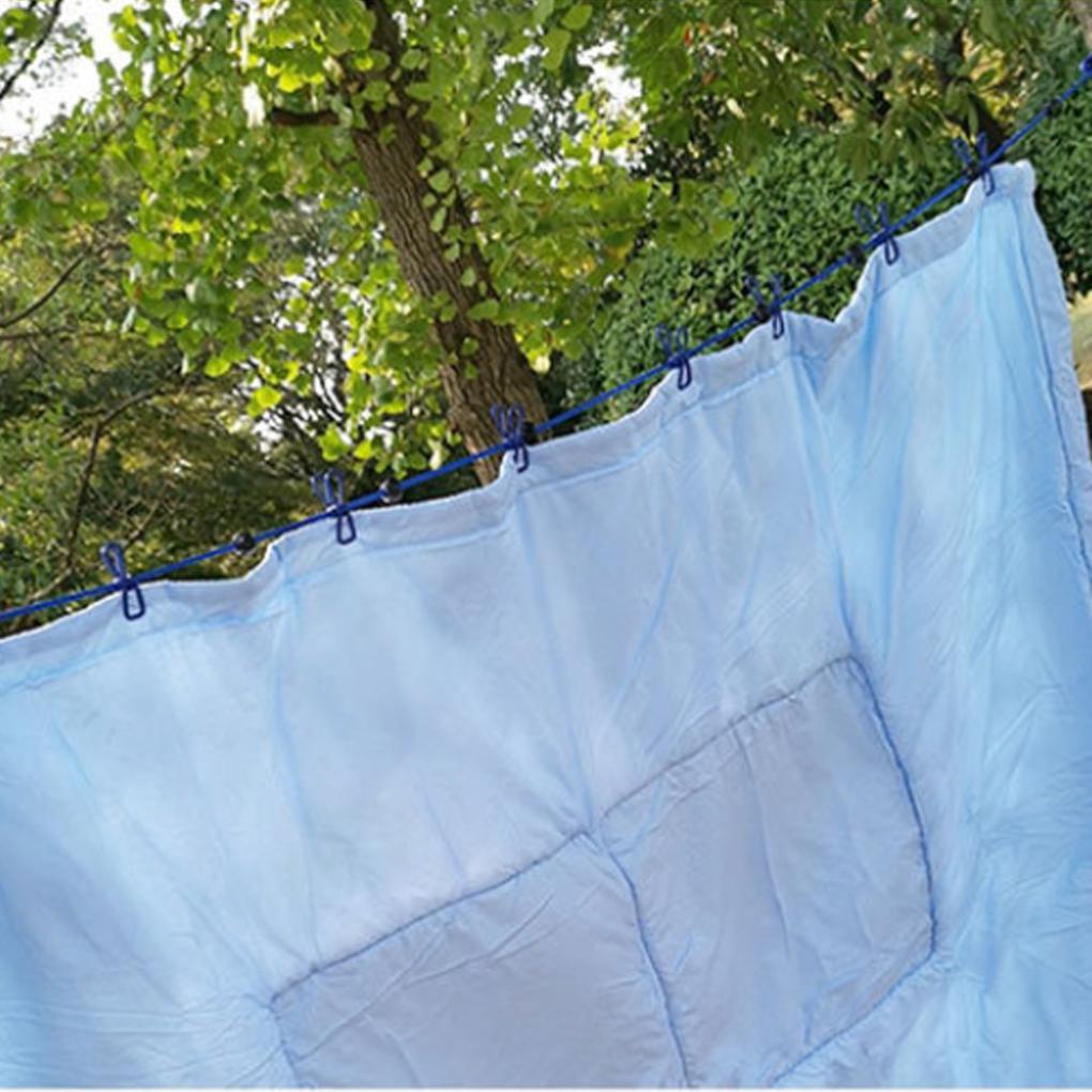 Clothes Washing Line Windproof Indoor Outdoor Stretching Laundry Clothesline with Pegs Dry Rack Tools Fixator Accessory