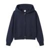 Korean Style Womens Short Hooded Zip-Up Cotton Blend Sweatshirt Loose Fit Winter Casual Top