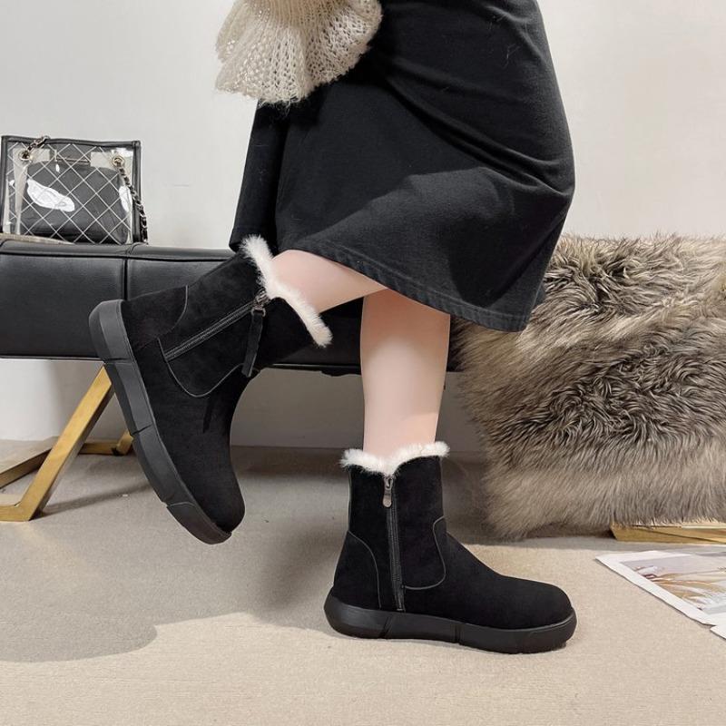 Large Size Snow Boots for Women's Autumn and Winter New Velvet Thickened Thermal Cotton Shoes Cotton Boots for Women