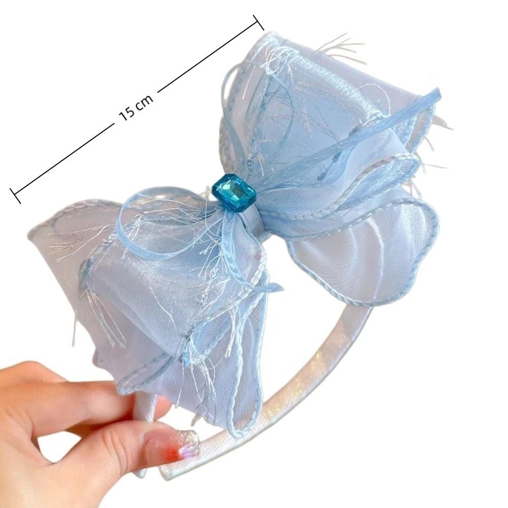 Solid Color Sparkling Bow Hairband Rhinestones Kids Hair Accessories  Children Accessories