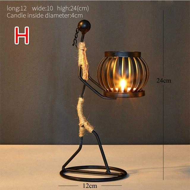 

New Vintage Candle Holders Home Metal People Model Candelabros Decorative Creative Candlestick Party Wedding Centerpices