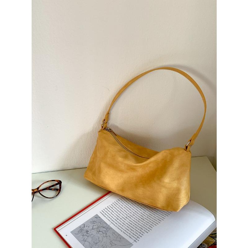 

Сумка подмышку женская модная новая мягкая кожа портативная сумка на плечо женская высококлассная универсальная маленькая квадратная сумка жёлтый