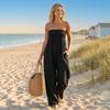 Women's Fashionable Color Sexy Strapless Casual Jumpsuit Without Sleeves