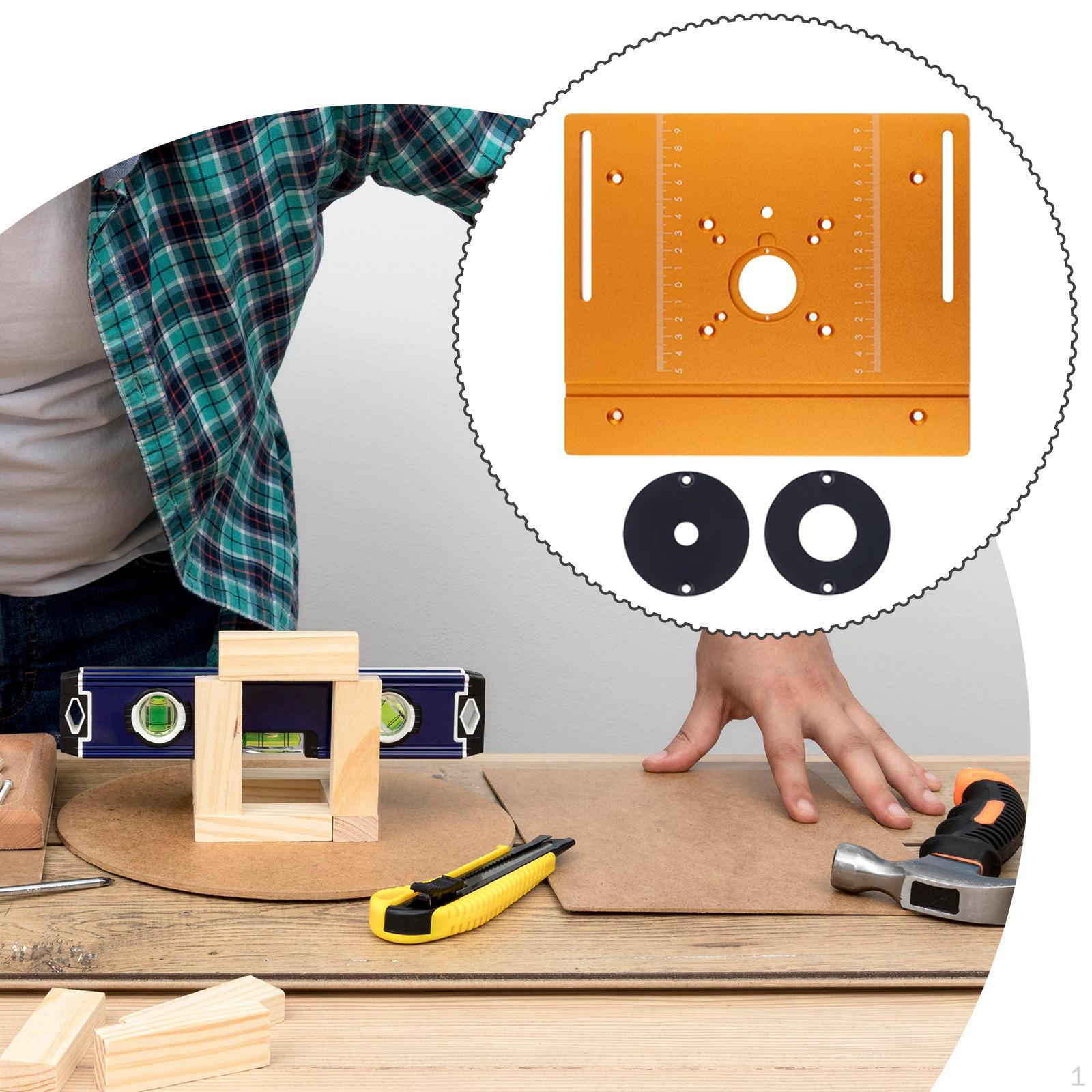 

Router Table Insert Plate Trimmer Tool Accurate Spare Part Gold Wood Flip for Invert