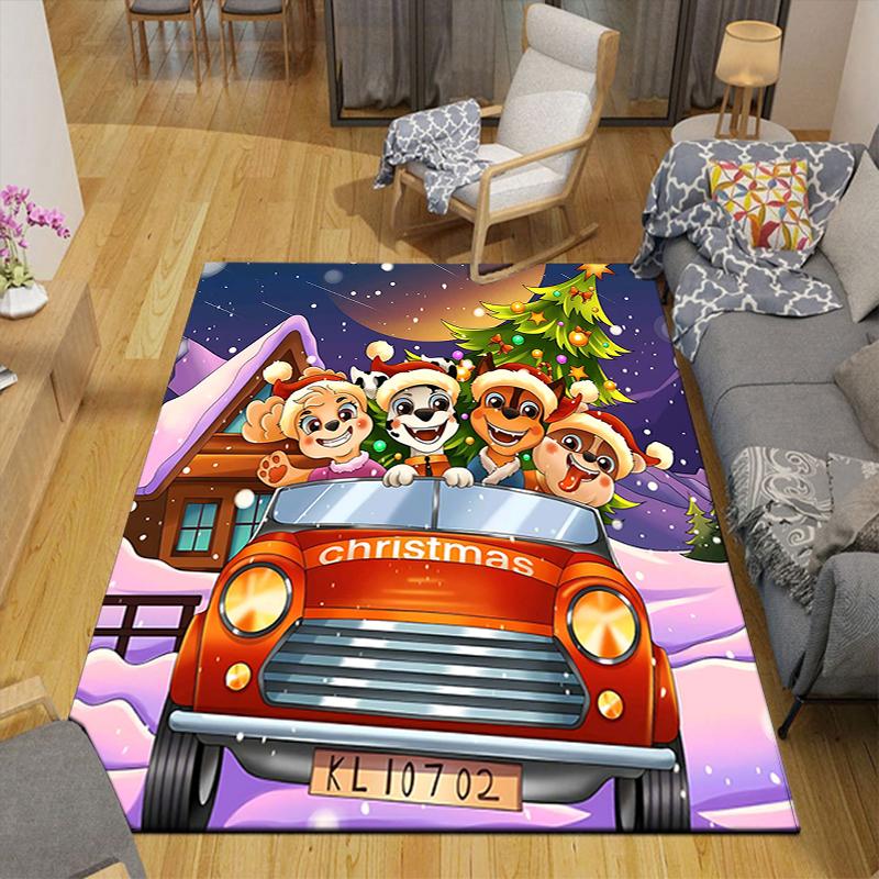 1Pc Christmas Car Adventure Rug Office Carpet Indoor Outdoor Doormat Nonslip Soft And Comfortable Living Room Christmas Halloween Gift D91871