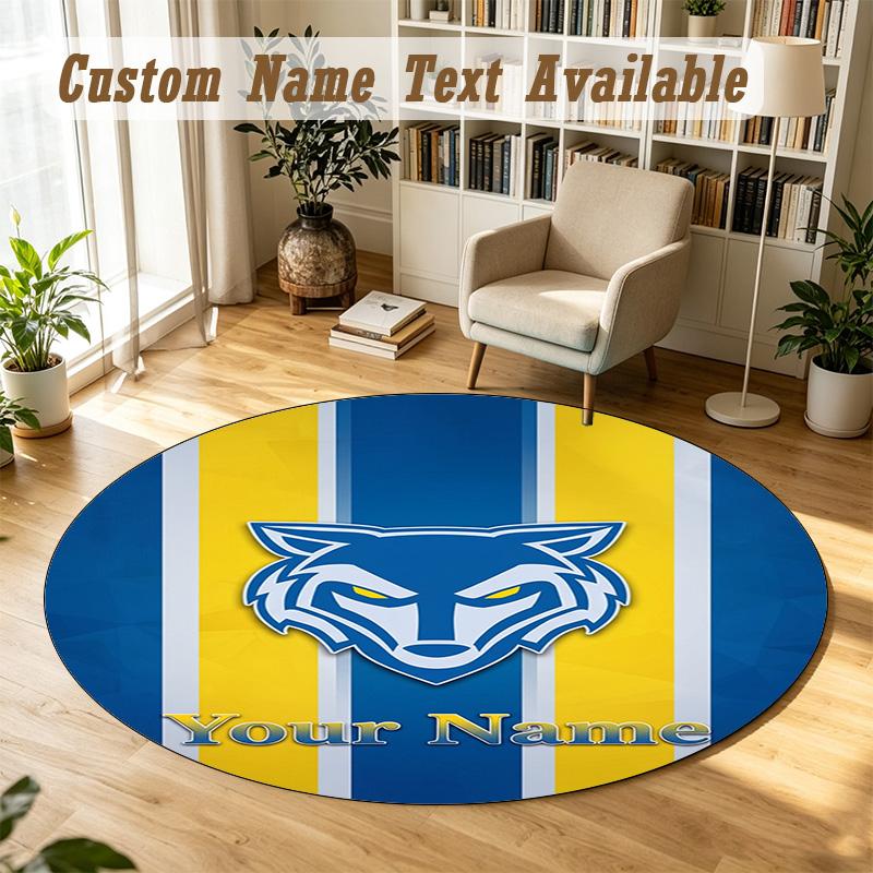 Round Rug Custom NameWarrington Wolves FC Pattern Non Slip Carpet Home Floor Decor