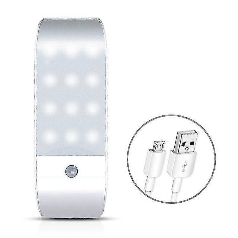 Automatic LED [Pack of 2], 12 LED USB Rechargeable Closet Night Light White 120X38X17mm